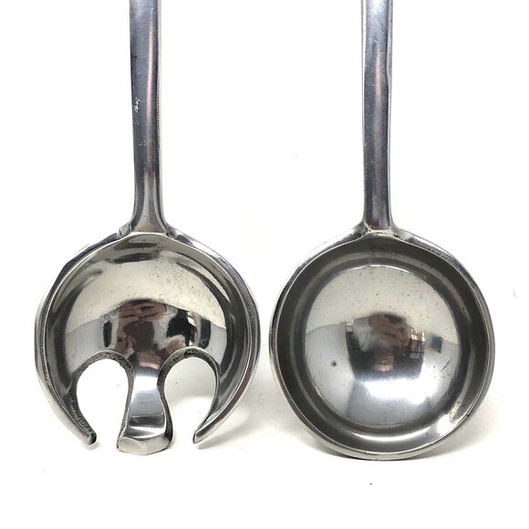 Pewter Bunny Rabbit Salad Serving Fork and Spoon 13" Easter NOS New Old Stock - Picture 4 of 8